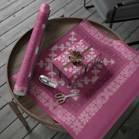 Hawaiian Quilt Pattern Wrapping Paper Pink Hawaii Culture Tropical - Polynesian Pride