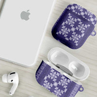 Hawaiian Quilt Pattern AirPods Case Purple Hawaii Culture Tropical - Polynesian Pride
