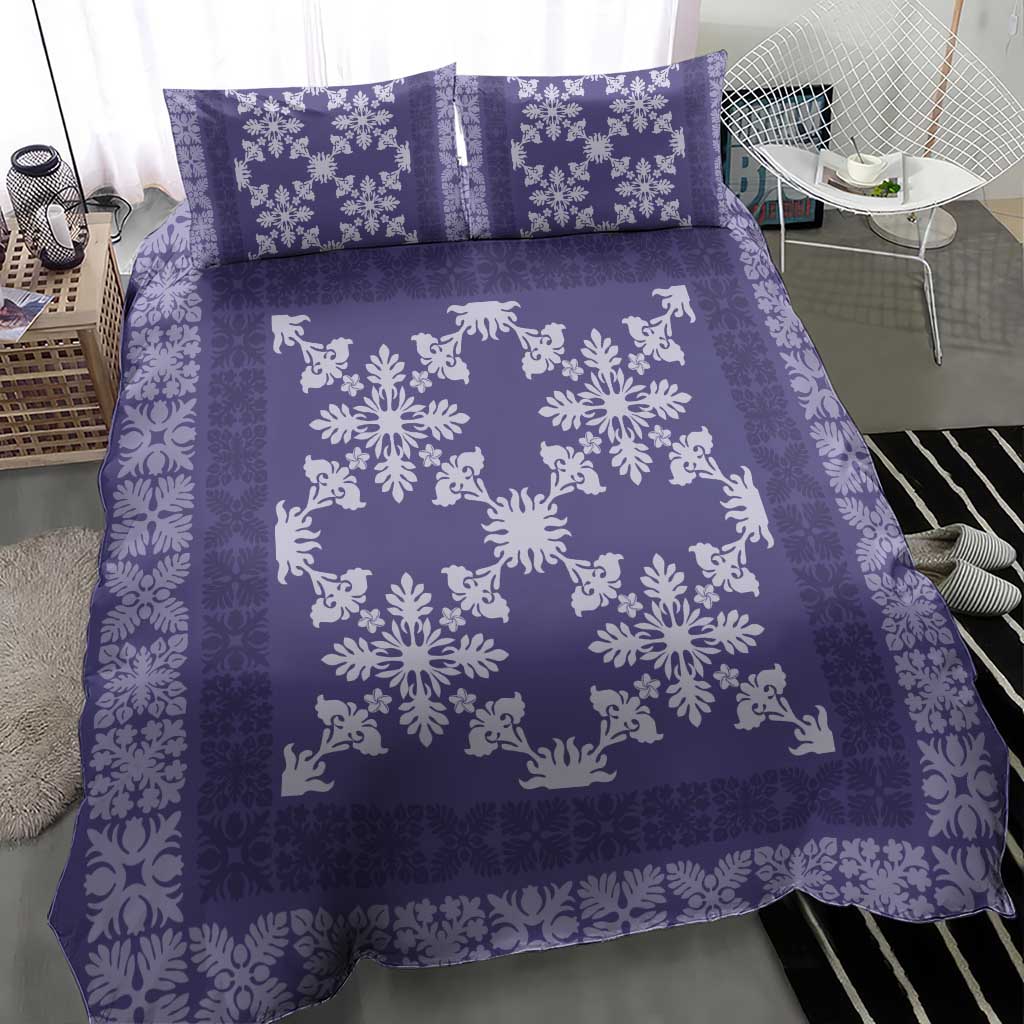 Hawaiian Quilt Pattern Bedding Set Purple Hawaii Culture Tropical - Polynesian Pride