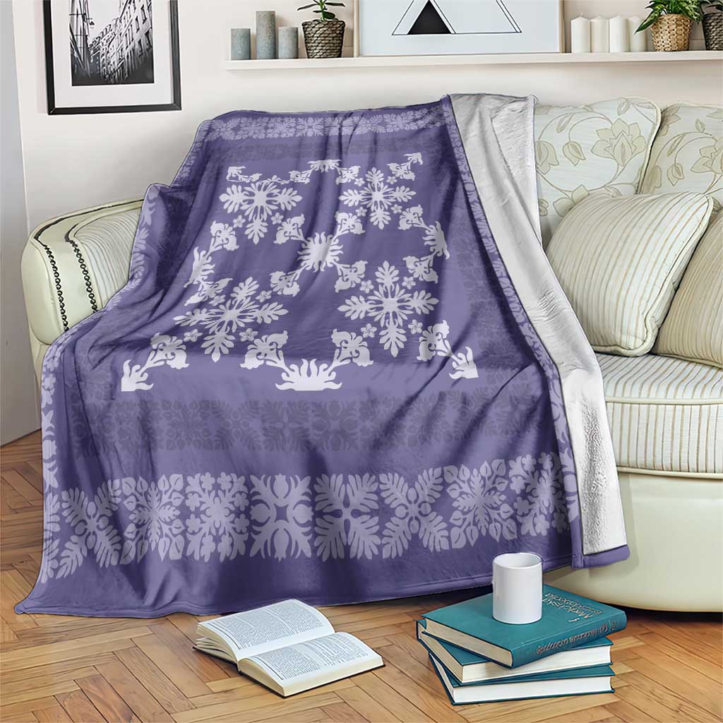 Hawaiian Quilt Pattern Blanket Purple Hawaii Culture Tropical - Polynesian Pride