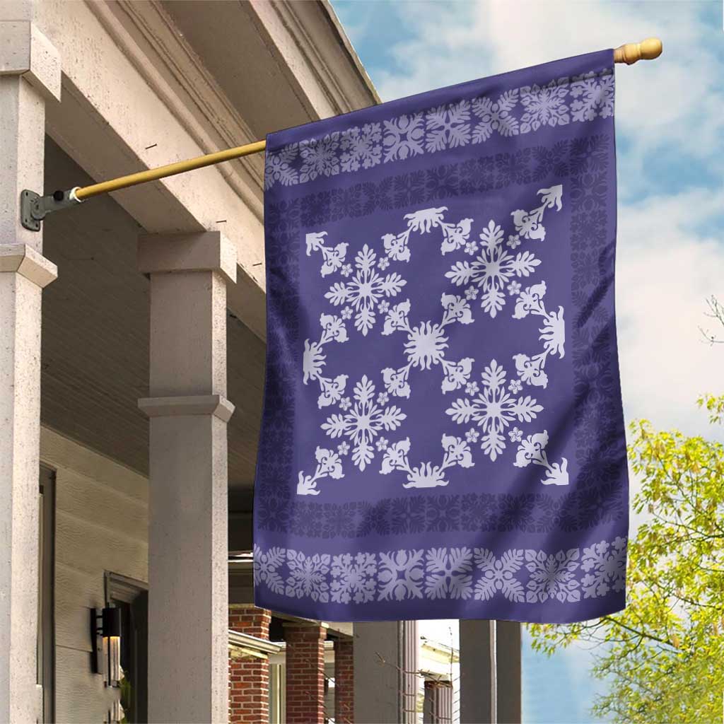 Hawaiian Quilt Pattern Garden Flag Purple Hawaii Culture Tropical - Polynesian Pride