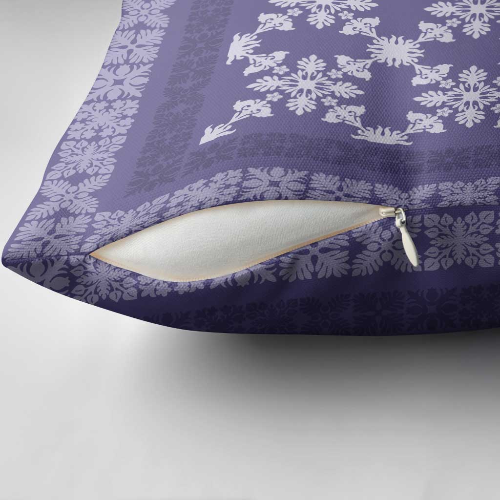 Hawaiian Quilt Pattern Pillow Cover Purple Hawaii Culture Tropical - Polynesian Pride