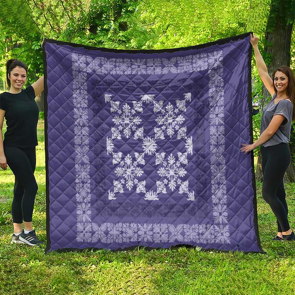 Hawaiian Quilt Pattern Quilt Purple Hawaii Culture Tropical - Polynesian Pride