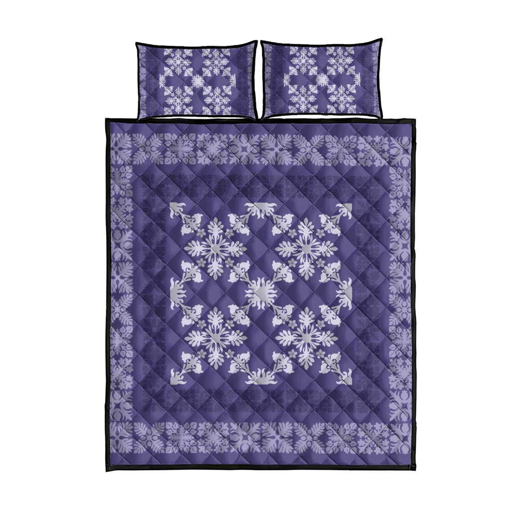 Hawaiian Quilt Pattern Quilt Bed Set Purple Hawaii Culture Tropical - Polynesian Pride