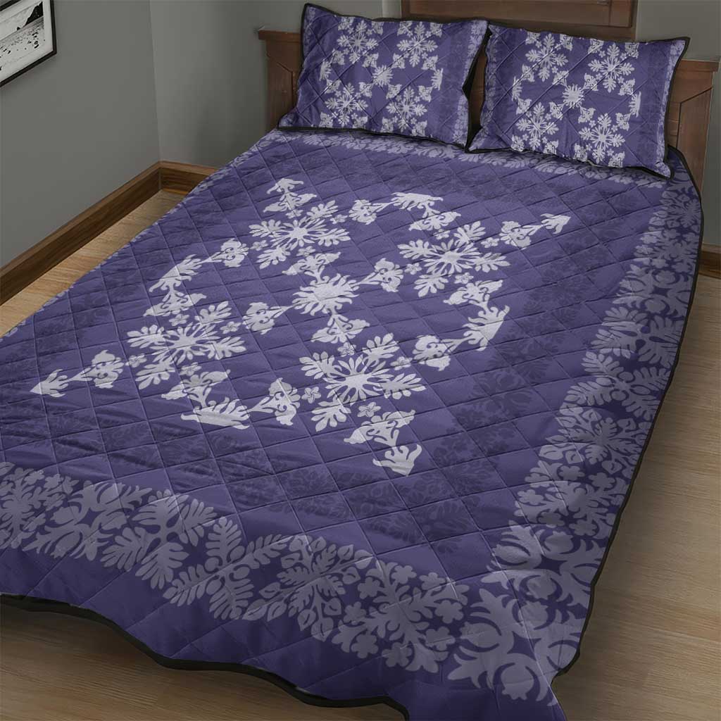 Hawaiian Quilt Pattern Quilt Bed Set Purple Hawaii Culture Tropical - Polynesian Pride