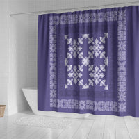 Hawaiian Quilt Pattern Shower Curtain Purple Hawaii Culture Tropical - Polynesian Pride
