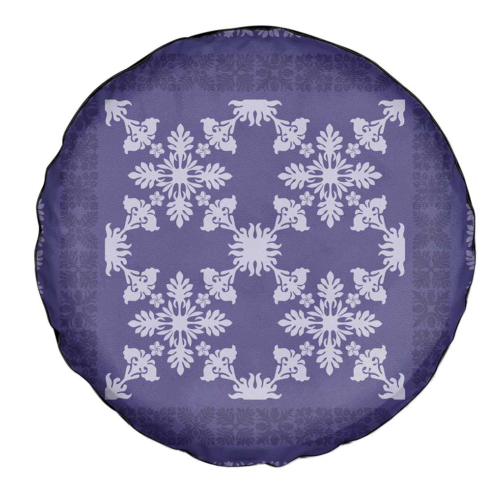 Hawaiian Quilt Pattern Spare Tire Cover Purple Hawaii Culture Tropical - Polynesian Pride