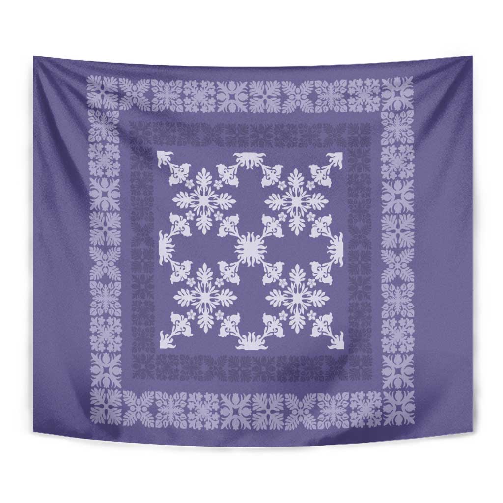 Hawaiian Quilt Pattern Tapestry Purple Hawaii Culture Tropical - Polynesian Pride
