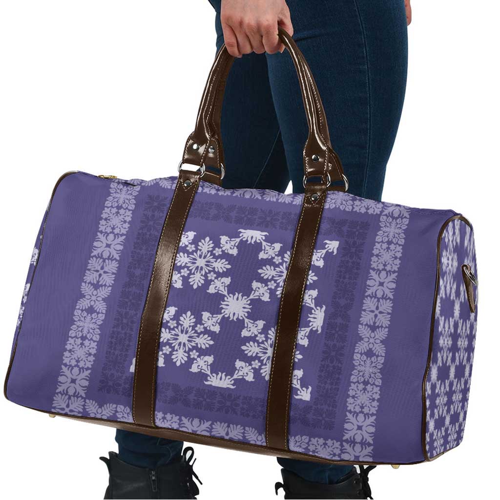 Hawaiian Quilt Pattern Travel Bag Purple Hawaii Culture Tropical - Polynesian Pride