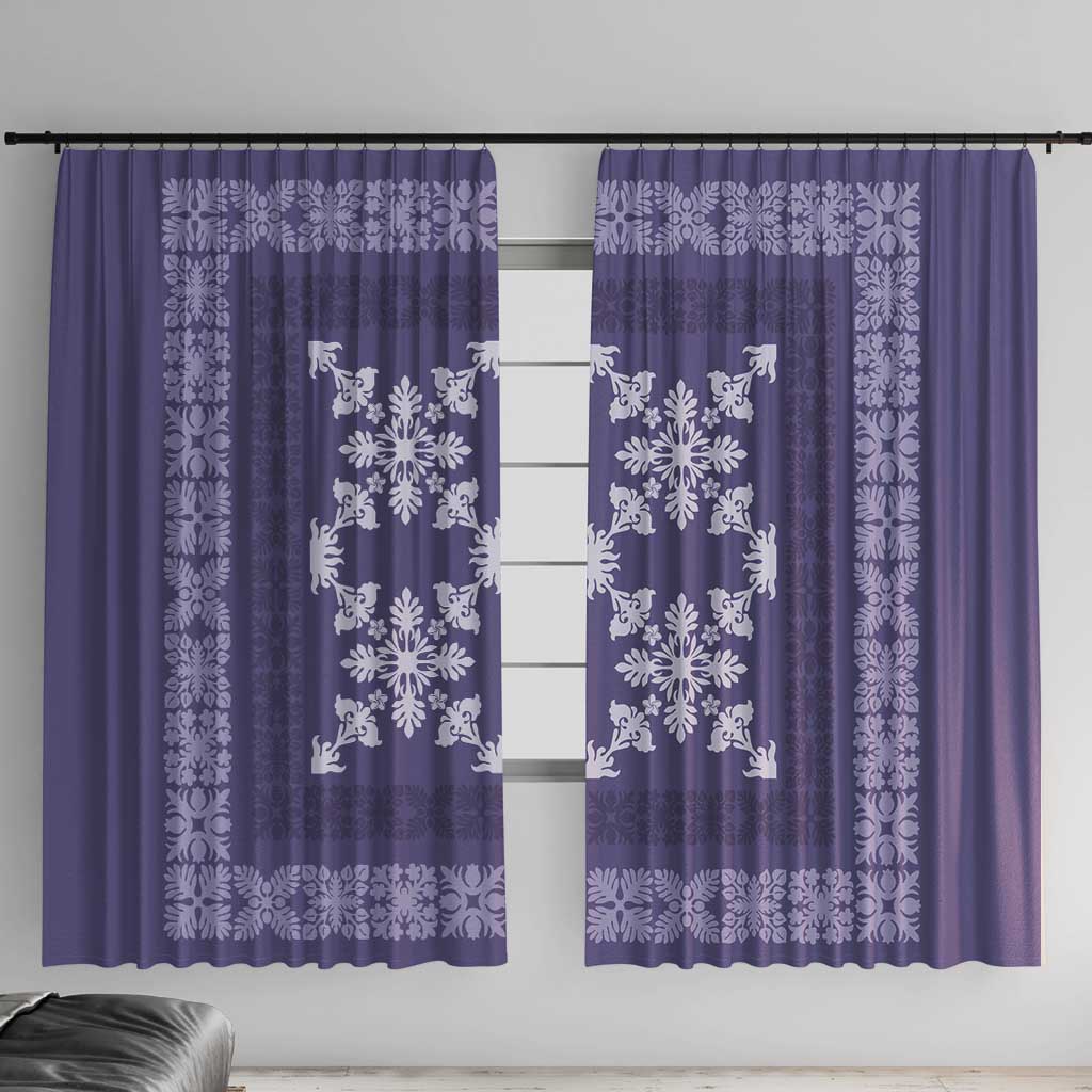Hawaiian Quilt Pattern Window Curtain Purple Hawaii Culture Tropical - Polynesian Pride