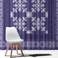 Hawaiian Quilt Pattern Window Curtain Purple Hawaii Culture Tropical - Polynesian Pride