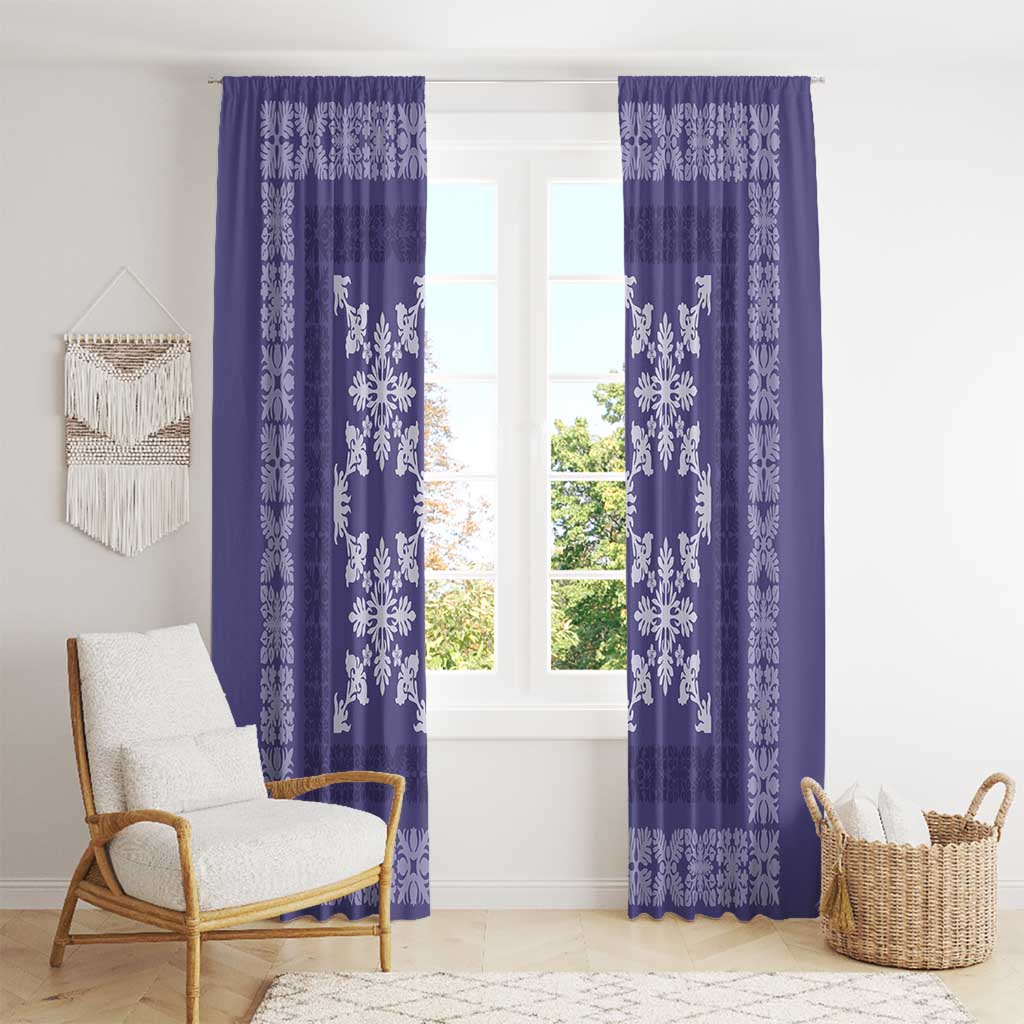 Hawaiian Quilt Pattern Window Curtain Purple Hawaii Culture Tropical - Polynesian Pride