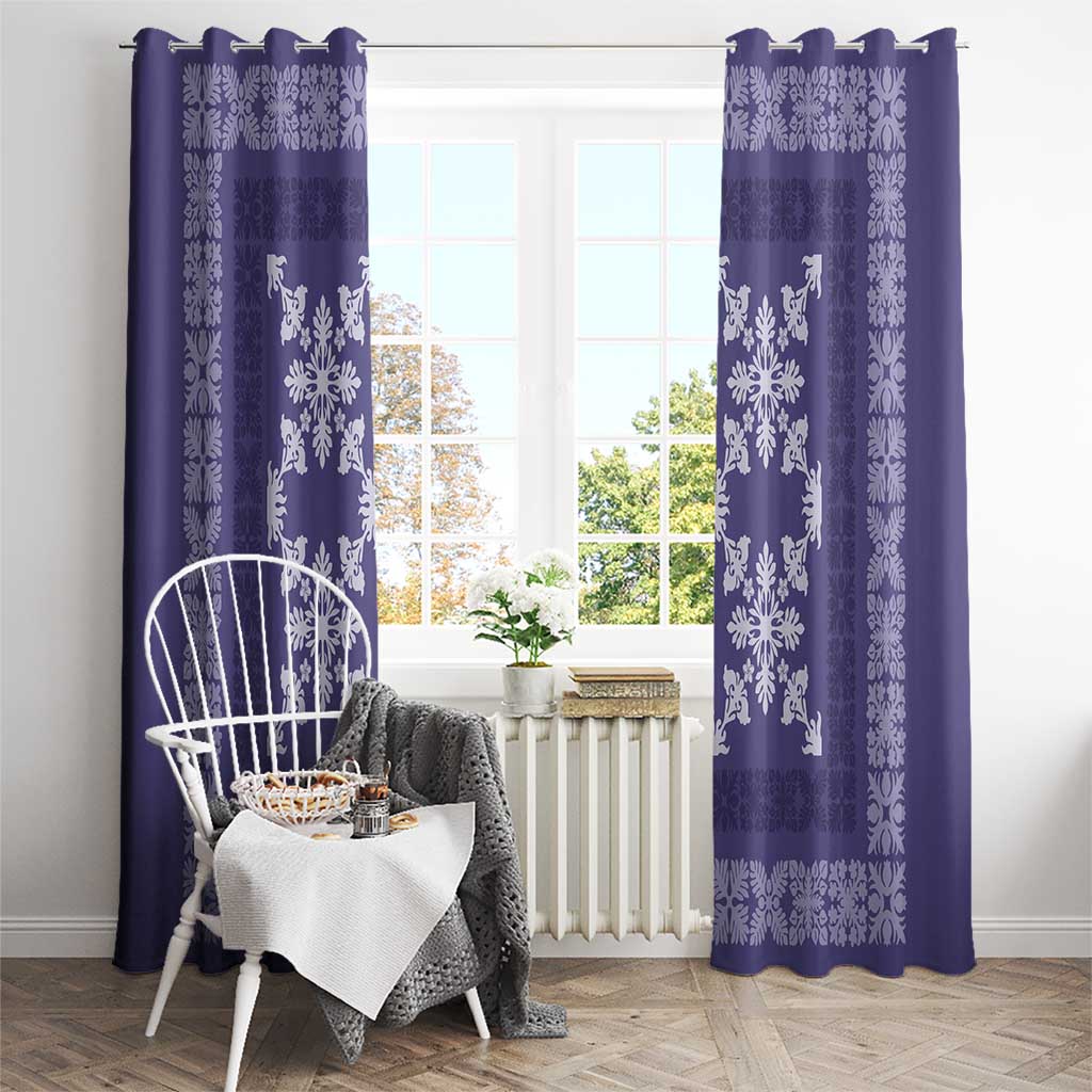 Hawaiian Quilt Pattern Window Curtain Purple Hawaii Culture Tropical - Polynesian Pride