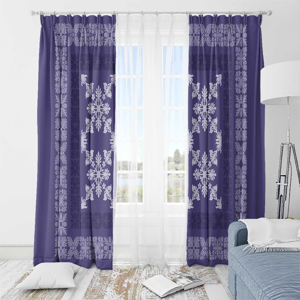 Hawaiian Quilt Pattern Window Curtain Purple Hawaii Culture Tropical - Polynesian Pride