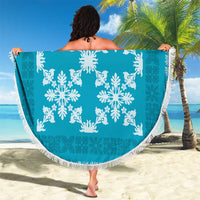 Hawaiian Quilt Pattern Beach Blanket Teal Hawaii Culture Tropical - Polynesian Pride