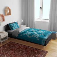 Hawaiian Quilt Pattern Bedding Set Teal Hawaii Culture Tropical - Polynesian Pride