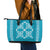 Hawaiian Quilt Pattern Leather Tote Bag Teal Hawaii Culture Tropical - Polynesian Pride