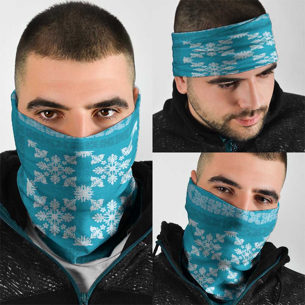 Hawaiian Quilt Pattern Neck Gaiter Teal Hawaii Culture Tropical - Polynesian Pride
