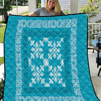 Hawaiian Quilt Pattern Quilt Teal Hawaii Culture Tropical - Polynesian Pride