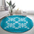 Hawaiian Quilt Pattern Round Carpet Teal Hawaii Culture Tropical - Polynesian Pride