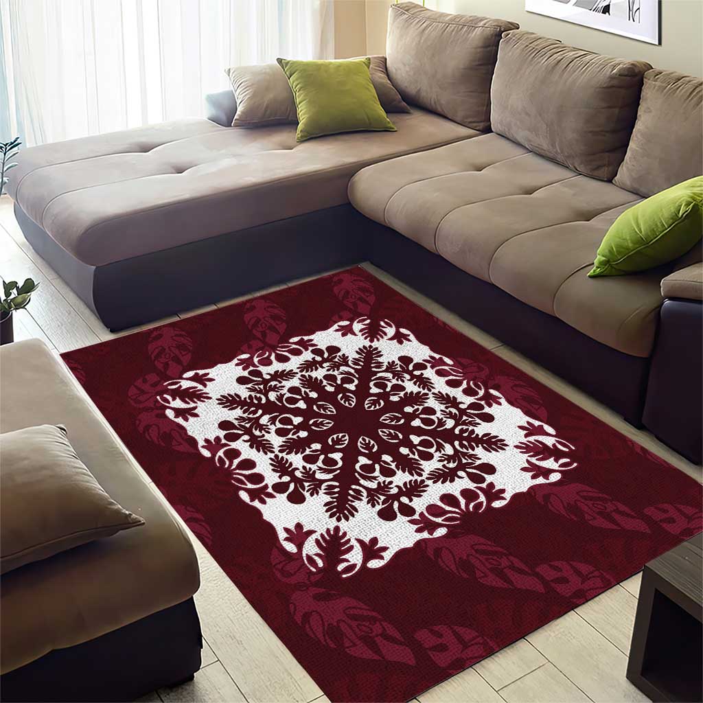 Palm Leaf Quilt Pattern Area Rug Hawaii Culture Floral - Polynesian Pride