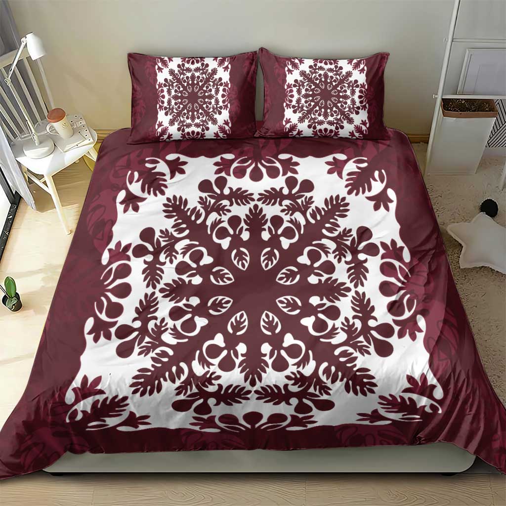 Palm Leaf Quilt Pattern Bedding Set Hawaii Culture Floral - Polynesian Pride