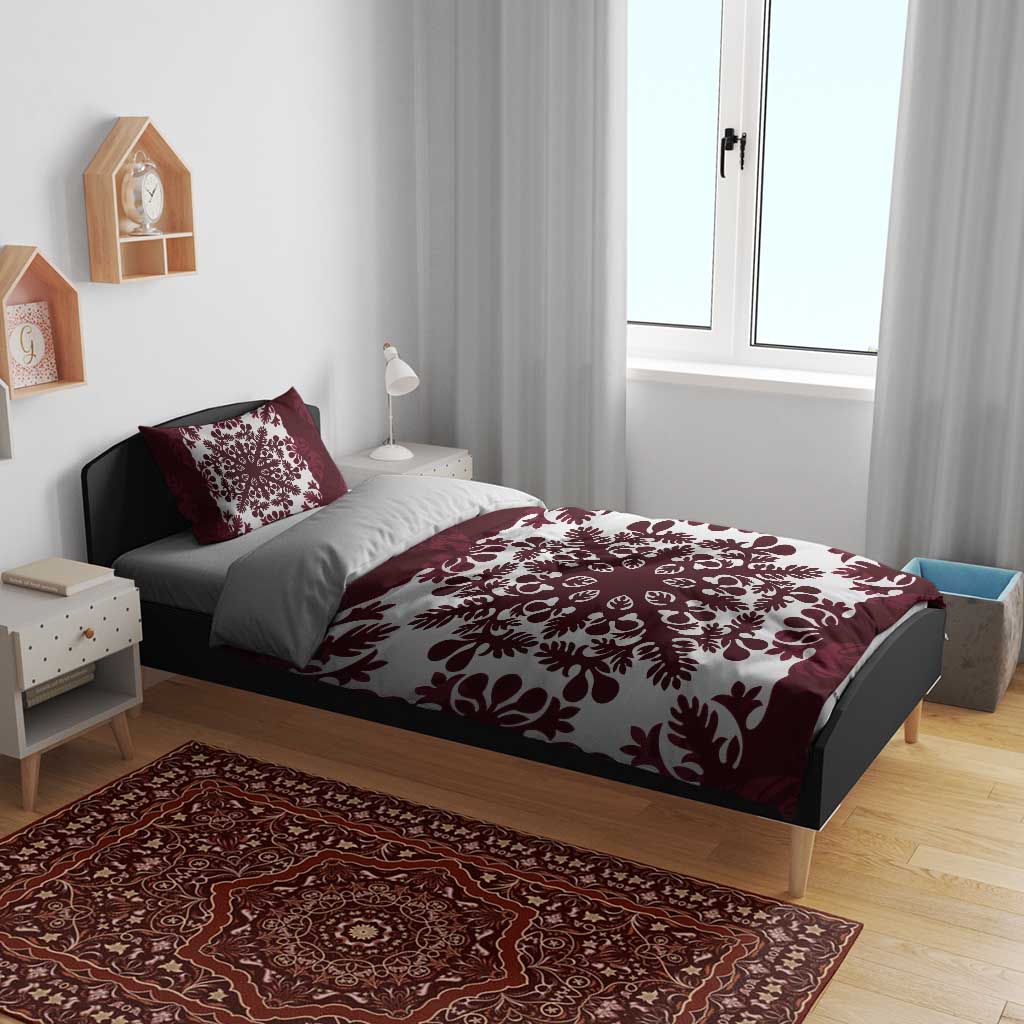 Palm Leaf Quilt Pattern Bedding Set Hawaii Culture Floral - Polynesian Pride