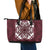 Palm Leaf Quilt Pattern Leather Tote Bag Hawaii Culture Floral - Polynesian Pride