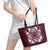 Palm Leaf Quilt Pattern Leather Tote Bag Hawaii Culture Floral - Polynesian Pride