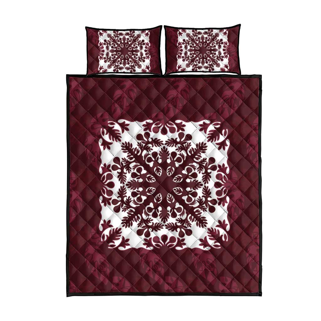 Palm Leaf Quilt Pattern Quilt Bed Set Hawaii Culture Floral - Polynesian Pride