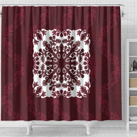 Palm Leaf Quilt Pattern Shower Curtain Hawaii Culture Floral - Polynesian Pride