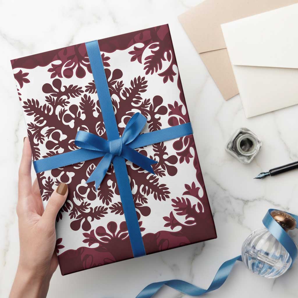 Palm Leaf Quilt Pattern Wrapping Paper Hawaii Culture Floral - Polynesian Pride