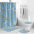 Blue Tropical Floral Palaka Bathroom Set Hawaiian Quilt Pattern - Polynesian Pride