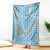 Blue Tropical Floral Palaka Blanket Hawaiian Quilt Pattern - Polynesian Pride
