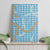 Blue Tropical Floral Palaka Canvas Wall Art Hawaiian Quilt Pattern - Polynesian Pride