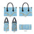 Blue Tropical Floral Palaka Leather Bag Hawaiian Quilt Pattern - Polynesian Pride