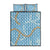 Blue Tropical Floral Palaka Quilt Bed Set Hawaiian Quilt Pattern - Polynesian Pride