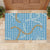 Blue Tropical Floral Palaka Rubber Doormat Hawaiian Quilt Pattern - Polynesian Pride