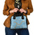 Blue Tropical Floral Palaka Shoulder Handbag Hawaiian Quilt Pattern - Polynesian Pride