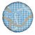 Blue Tropical Floral Palaka Spare Tire Cover Hawaiian Quilt Pattern - Polynesian Pride