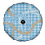 Blue Tropical Floral Palaka Spare Tire Cover Hawaiian Quilt Pattern - Polynesian Pride