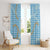 Blue Tropical Floral Palaka Window Curtain Hawaiian Quilt Pattern - Polynesian Pride