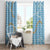 Blue Tropical Floral Palaka Window Curtain Hawaiian Quilt Pattern - Polynesian Pride