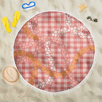 Pink Tropical Floral Palaka Beach Blanket Hawaiian Quilt Pattern - Polynesian Pride
