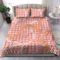 Pink Tropical Floral Palaka Bedding Set Hawaiian Quilt Pattern - Polynesian Pride