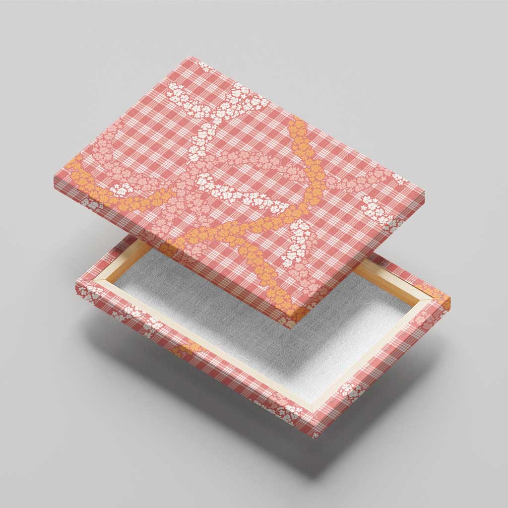 Pink Tropical Floral Palaka Canvas Wall Art Hawaiian Quilt Pattern - Polynesian Pride