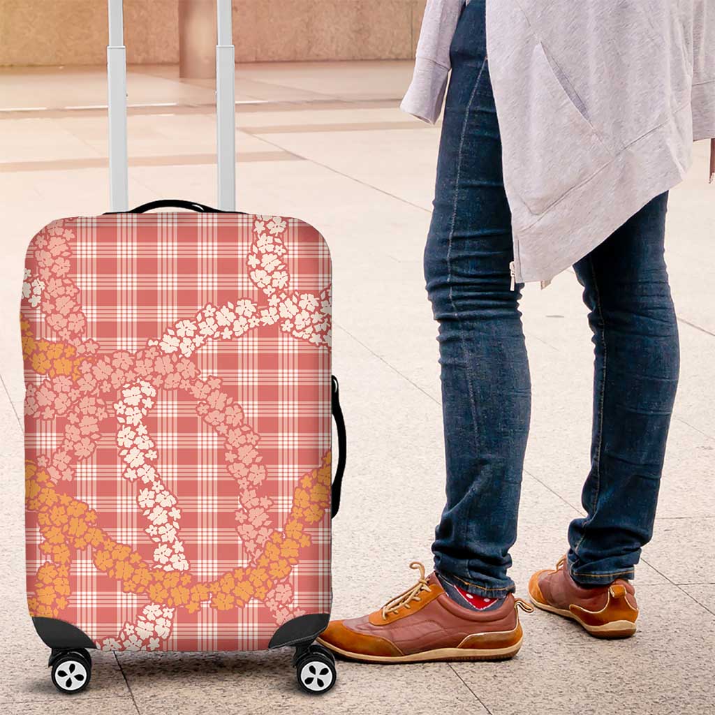 Pink Tropical Floral Palaka Luggage Cover Hawaiian Quilt Pattern - Polynesian Pride
