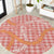 Pink Tropical Floral Palaka Round Carpet Hawaiian Quilt Pattern - Polynesian Pride