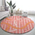 Pink Tropical Floral Palaka Round Carpet Hawaiian Quilt Pattern - Polynesian Pride