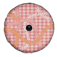 Pink Tropical Floral Palaka Spare Tire Cover Hawaiian Quilt Pattern - Polynesian Pride